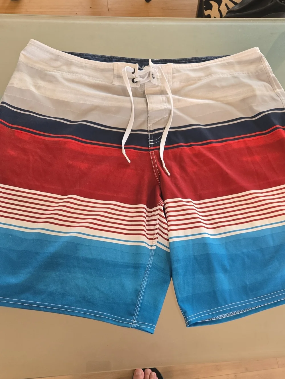 O'Neill Red, Blue & White Striped Men's Board Shorts